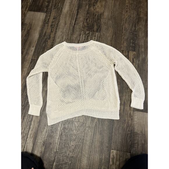 Krimson Klover Open Knit Boho Earthy Pullover Sweater Ivory Small USA feminine - Picture 6 of 6